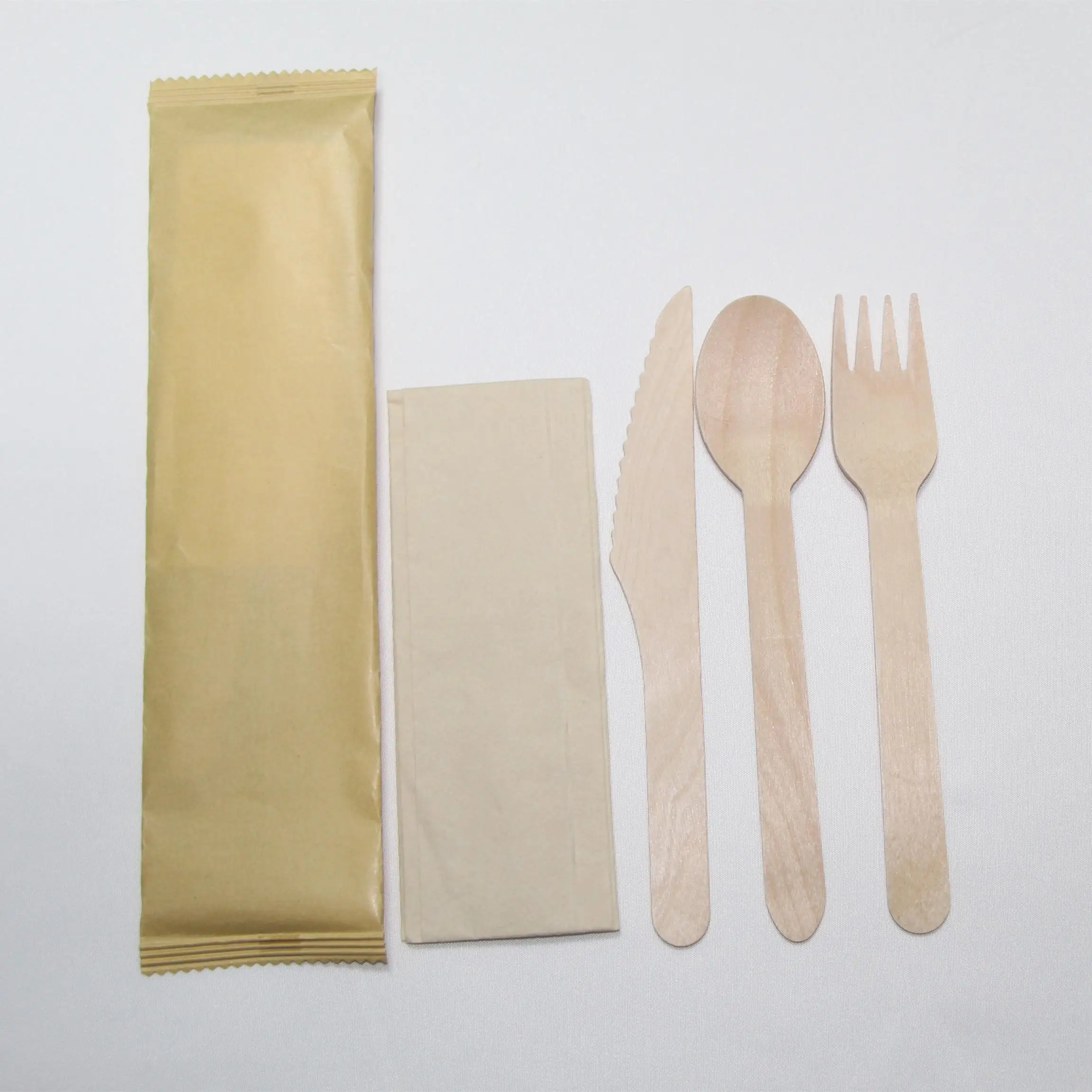 Набор деревянных одноразовых столовых приборов Экологичная биоразлагаемая Компостируемая деревянная посуда