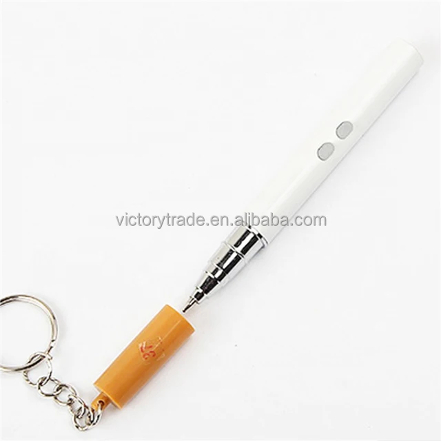 V-GF01-25 Wholesale mini 3 in 1 cigarette shaped flashlight keychain led laser pointer with ballpoint pen
