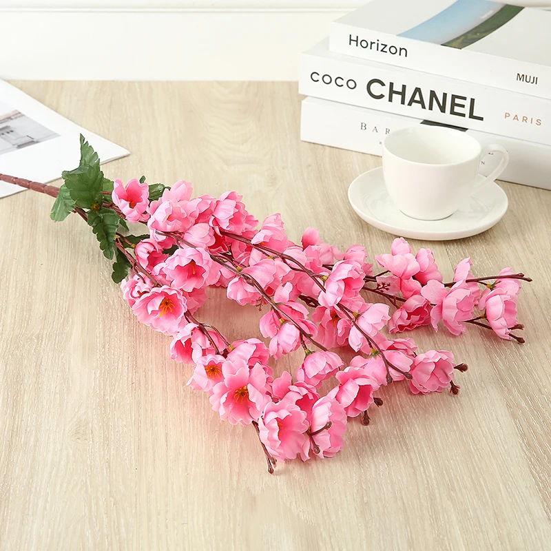 Artificial Peach  Blossom Flower,Silk Cloth Peach Flowers Fake Plants Arrangement for DIY Garden Home Wedding Party Decor Pink