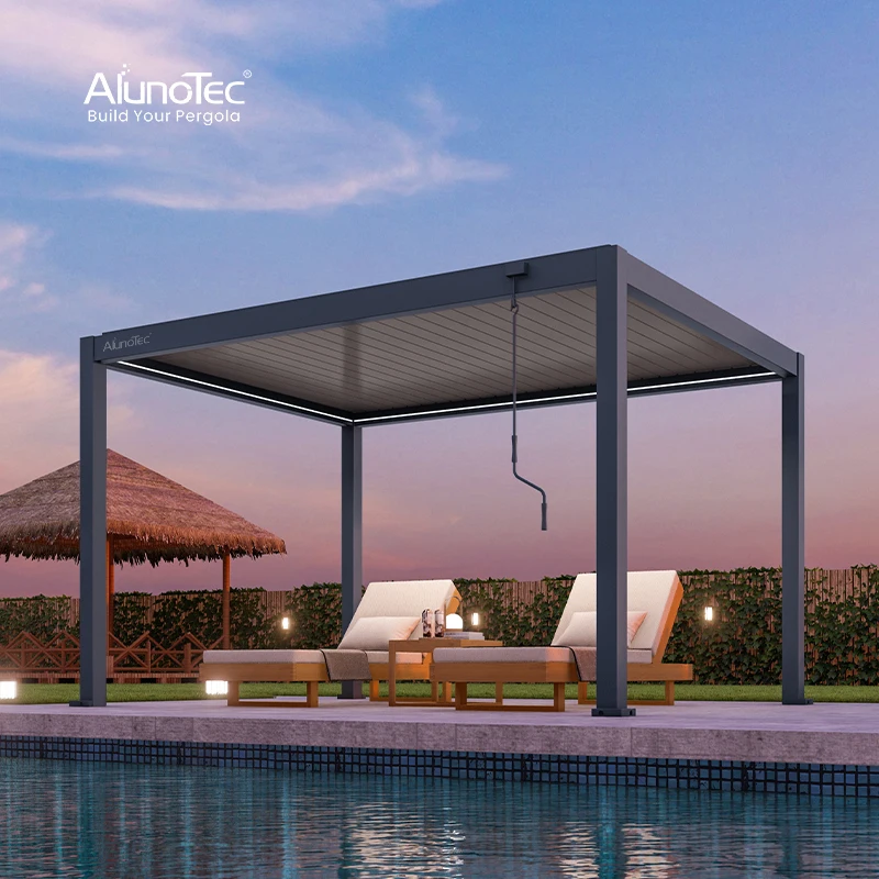 3x3 3x4 4x4 6x4m Factory Wholesale Modern Outdoor Bioclimatic Garden Aluminium Louvered Pergola