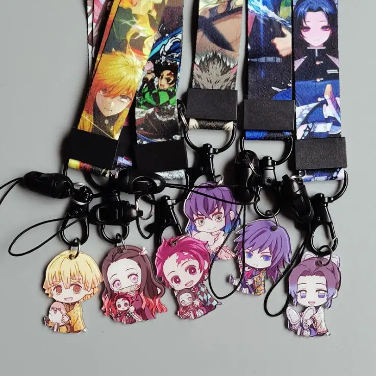 Demon Slayer Lanyards Anime Neck Strap Lanyard for Key Keychain Key Holder Rope Keyrings