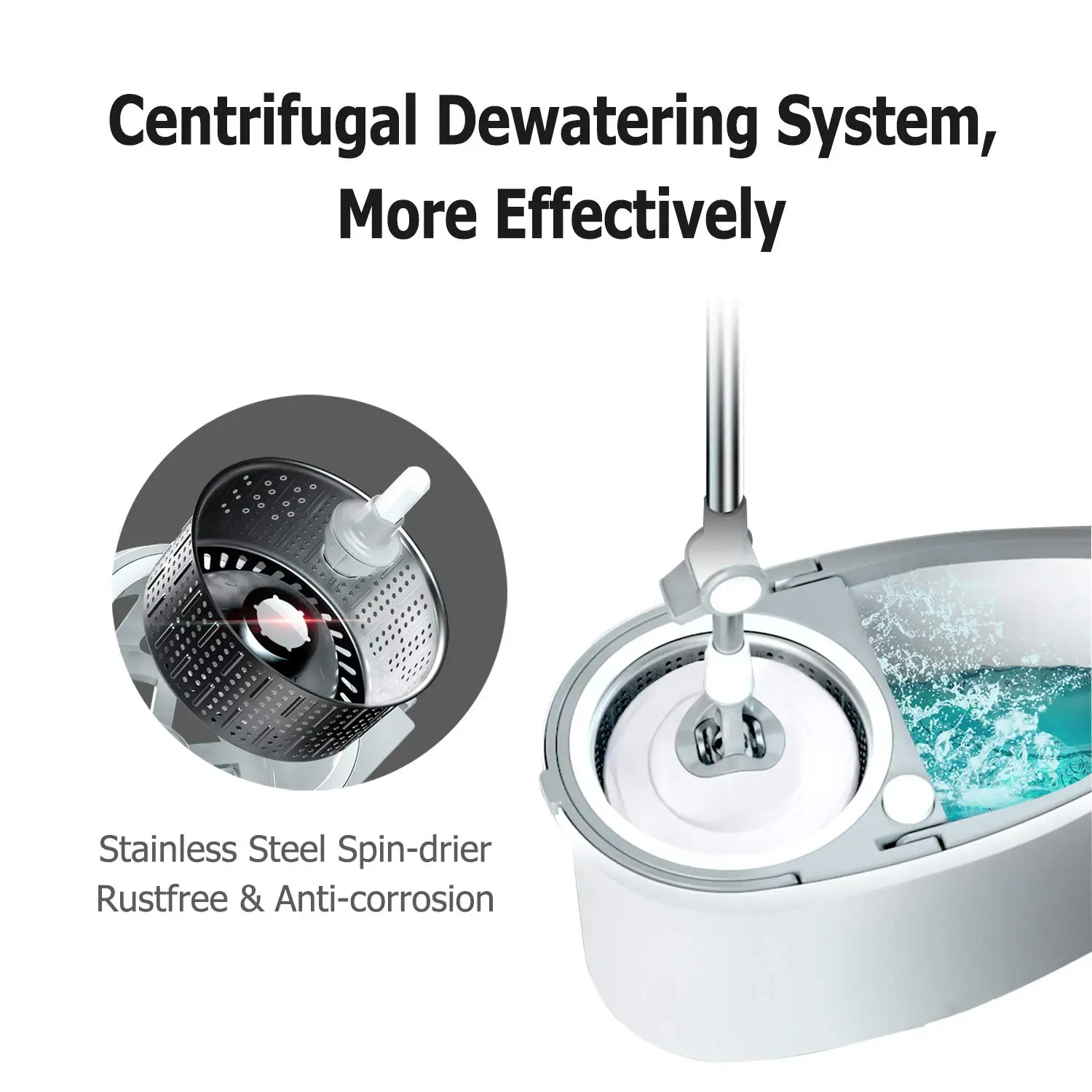 Amazon M19 Swivel Mop and Bucket Twist Mop For Floor Cleaning And Dry With 4 Mop Heads