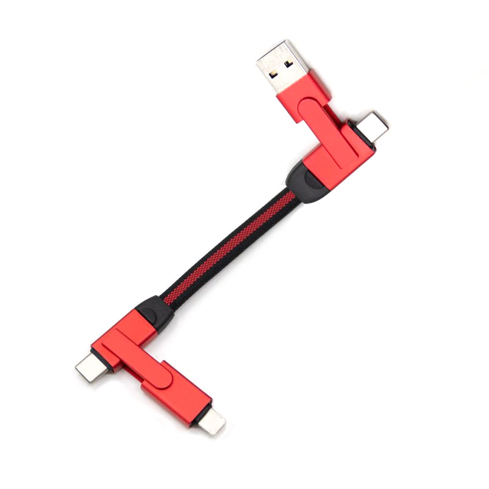Пользовательский 4 в 1 брелок зарядное устройство Портативный Usb-кабель 6