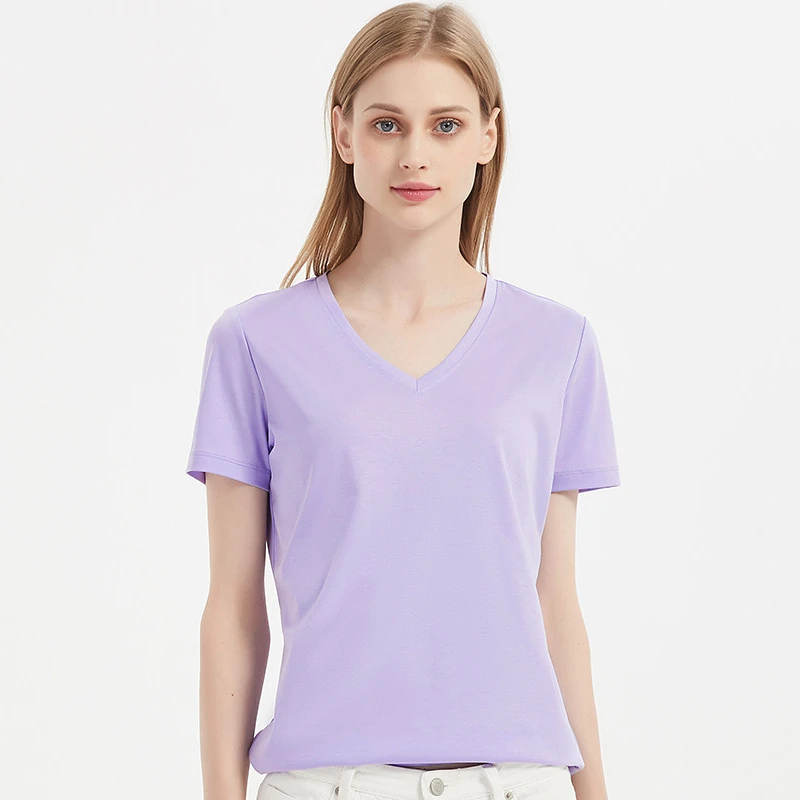 2021 готов к отправке, принимаем заказы OEM, 100% хлопковая футболка с короткими рукавами, женская футболка с принтом и V-образным вырезом