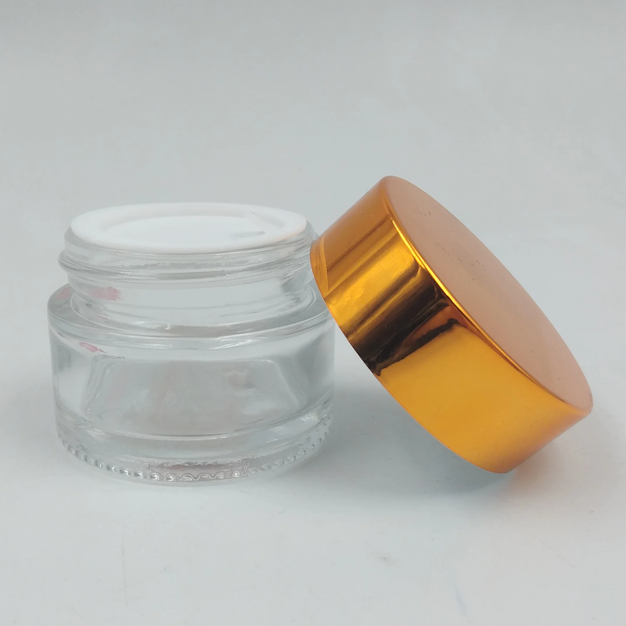 Customized color cylinder shape 15g 30g 50g cream glass jar