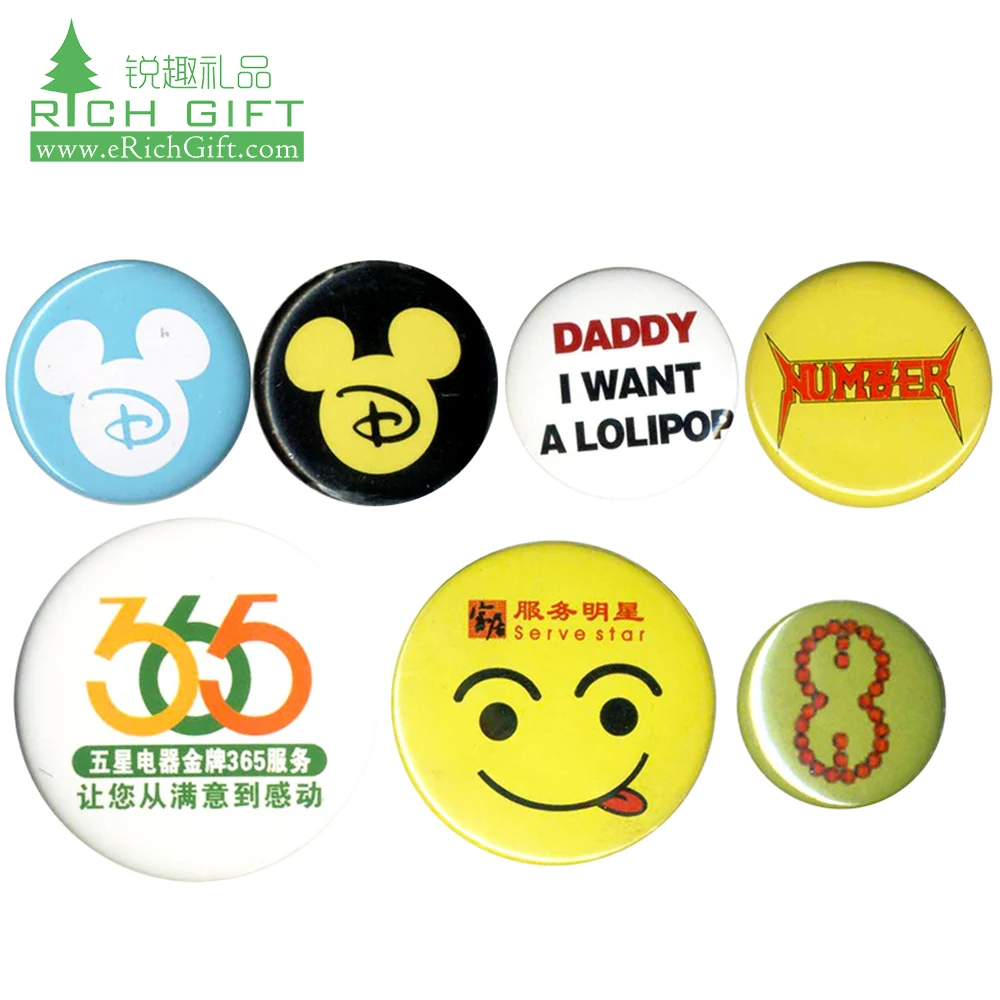 Different Shapes Tin Button Badge in Cute Style for Accessories