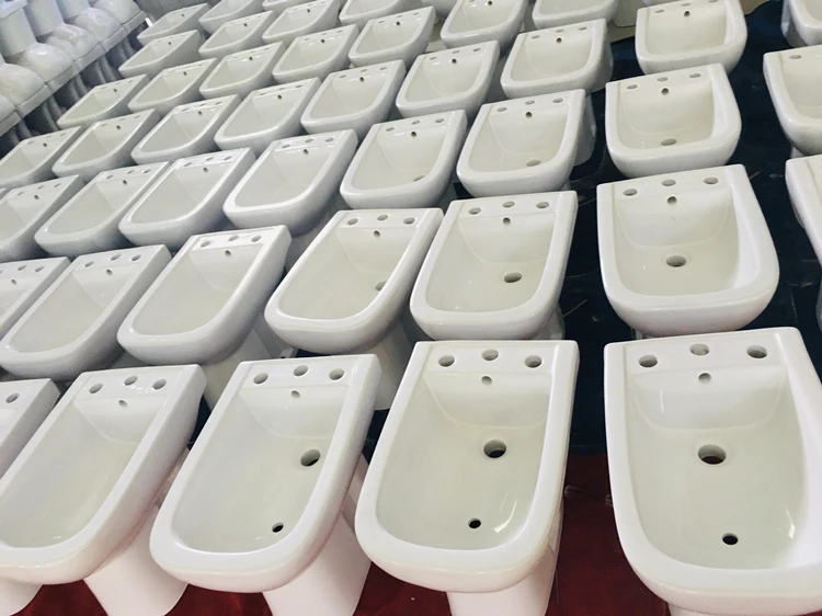 Sanitary ceramic square shape bidet toilet seat two piece close coupled toilet with bidet