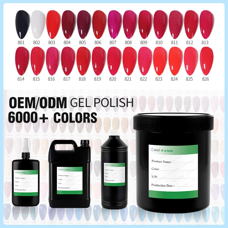 R S Nail Factory Direct Sale 1 kg Barrel Bulk Color Gel Polish  Nail Glue Adhesive 6000 Colors Long Lasting Varnish Nail Uv Gel