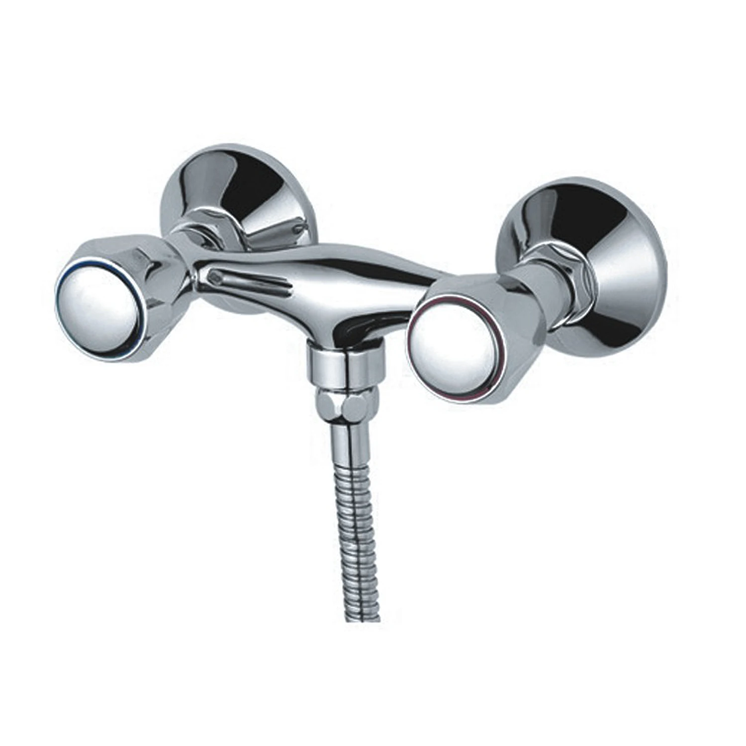 Economic Chrome Brass Bathroom Double Handle Bidet Taps With Pop-UP Waste Cold and Hot Water Bidet Faucets