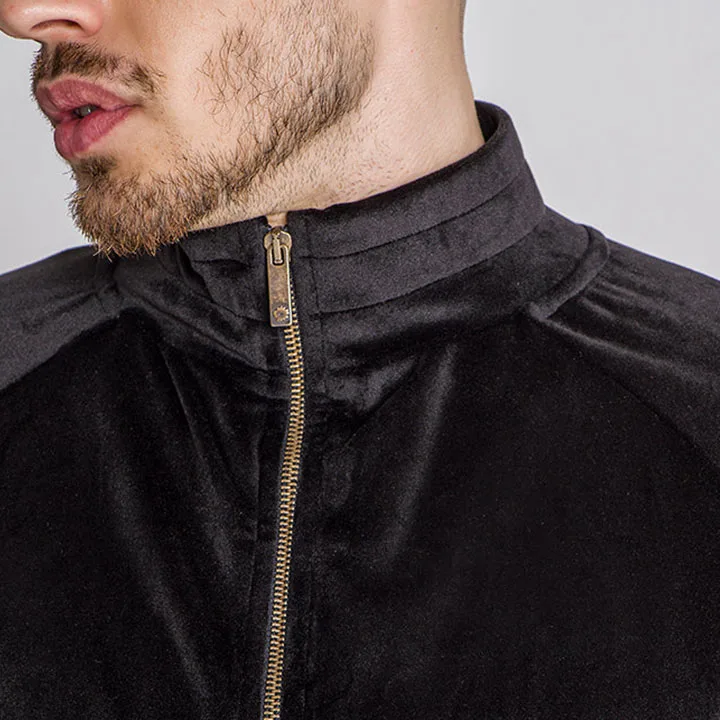 oem factory stylish custom logo private label sweat suits casual sweatsuit black men set clothing velvet velour tracksuit