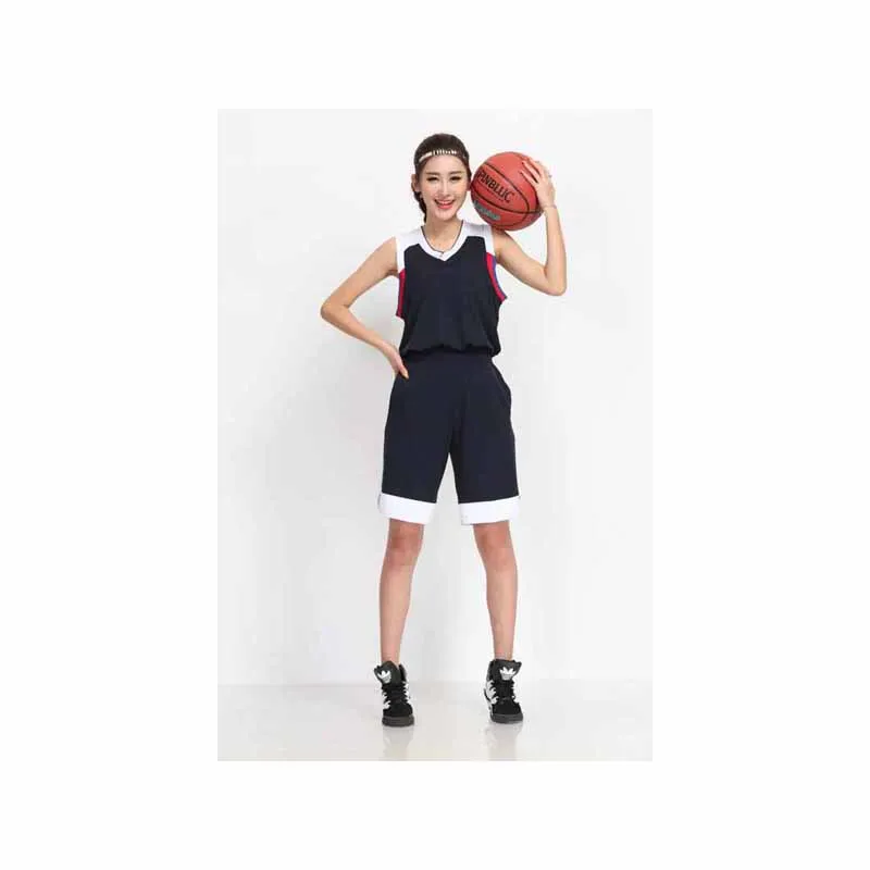Women Basketball Jersey Uniform Suit Shirt and Short Pants Team Training Clothes girls breathable blank sports kit wear