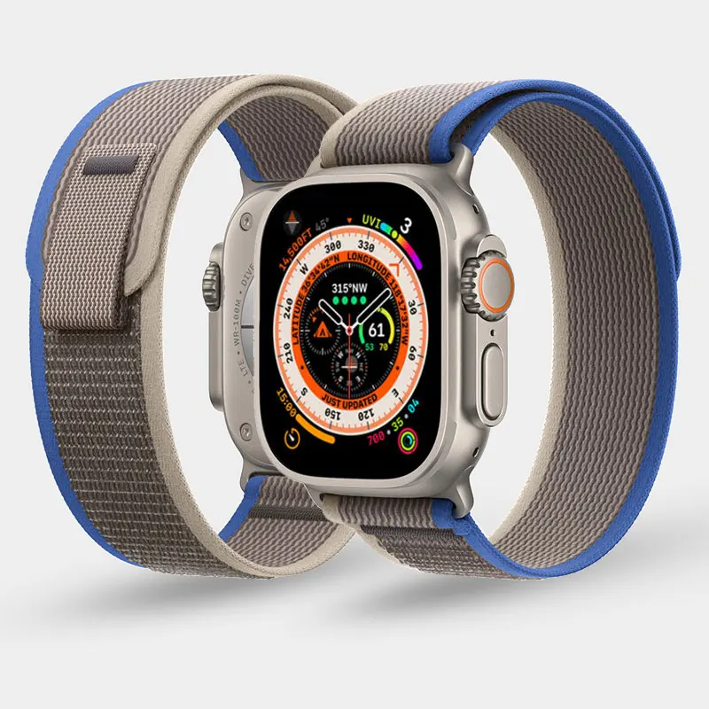 Trending Original Quick Adjustment Soft Nylon Weave Trail Loop Watch Strap For Apple Watch Band Ultra 49mm Wristband