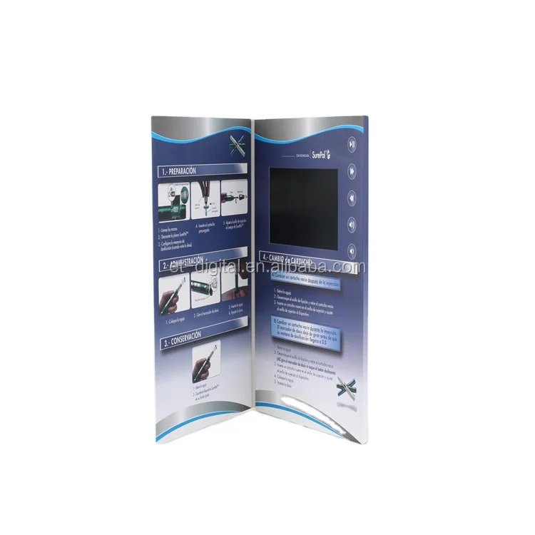 Promotional LCD screen lcd video book with leather cover et-digital 10.1 inch video brochure