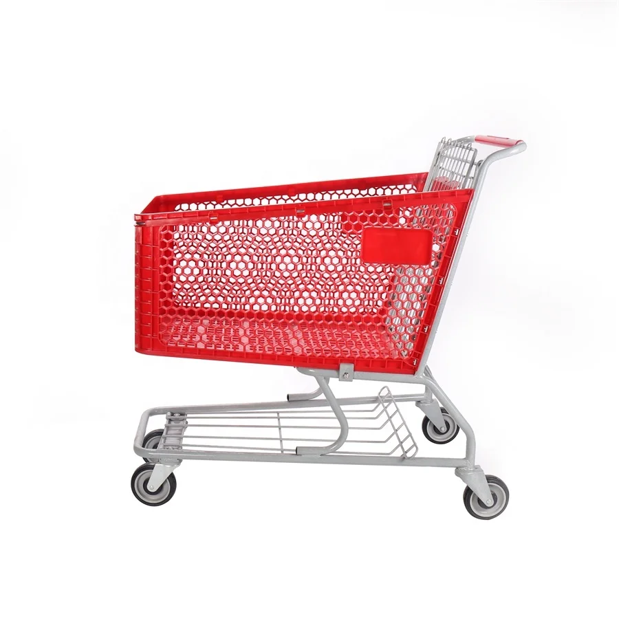 Ownace Coloful 180L light weight supermarket Plastic Shopping Cart trolley with universal wheels