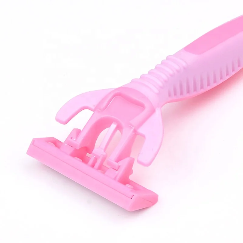 Plastic Handle Women Razor Shavers Safe Control Disposable  Razor With 5 Blades