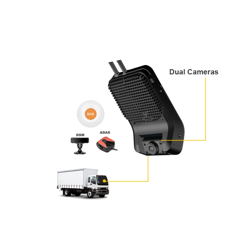 4 Channel car alarm dash camera built-in DMS ADAS GPS real time recording