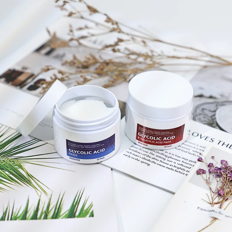 Wholesale Private Label Acne Scars Facial Salicylic Acid Exfoliating Peels Pads Cleaning Anti Wrinkle Peeling Glycolic Acid Pads
