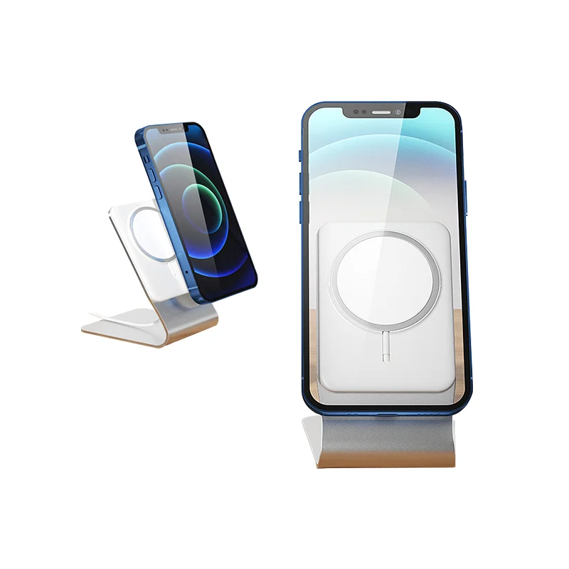
Magnetic Apple Smartphone Magsafe Wireless Charger Aluminum Alloy Metal Desktop Stand Mobile Phone Bracket Stand Holder 