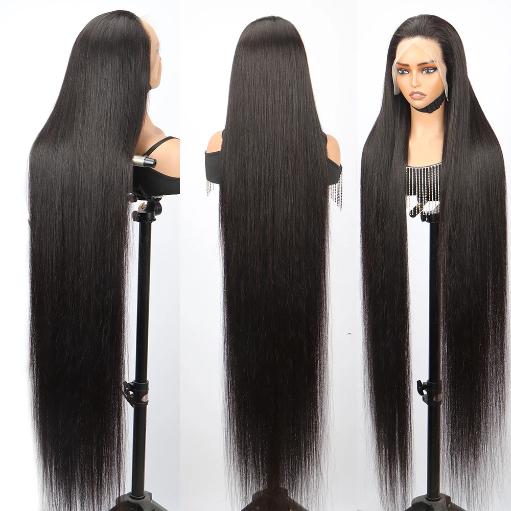 50 Inch Lace Frontal Wig 40 50 60 Inch Cambodian Real Raw Human Hair Wig Natural Private Label Beauty Salon Personal Custom Wigs