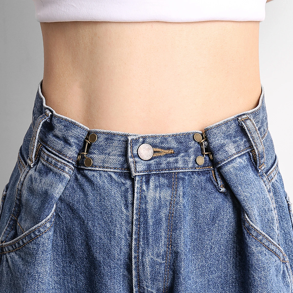 
Nail-free Waist Buckle Adjustable Snap Fastener Adjust Waistline Detachable Retractable Nailfree pant Button new 