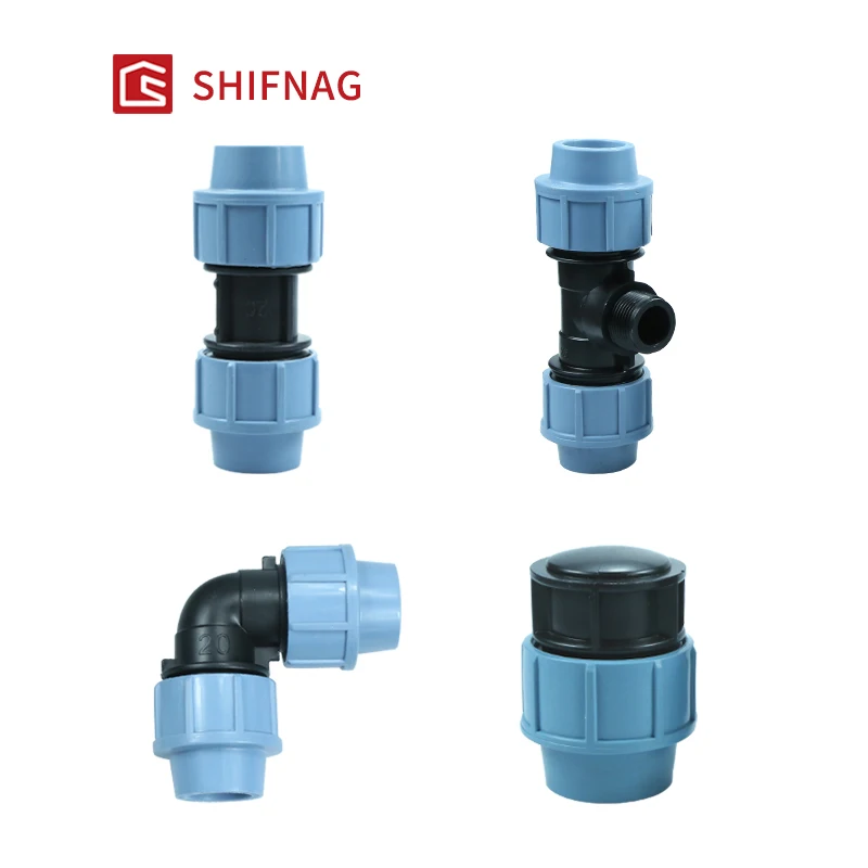 Reliable Supplier pp compression pipe fittings hdpe water supply pipe pn16 female 90 Degree Elbow  flange tee  Connectors