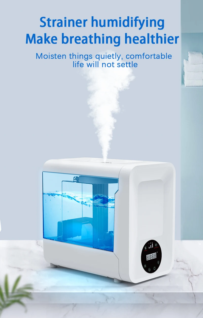 HD600 Customized Moisture Proof Smart humidifier for Bathroom Bedroom with Transparent Water Tank