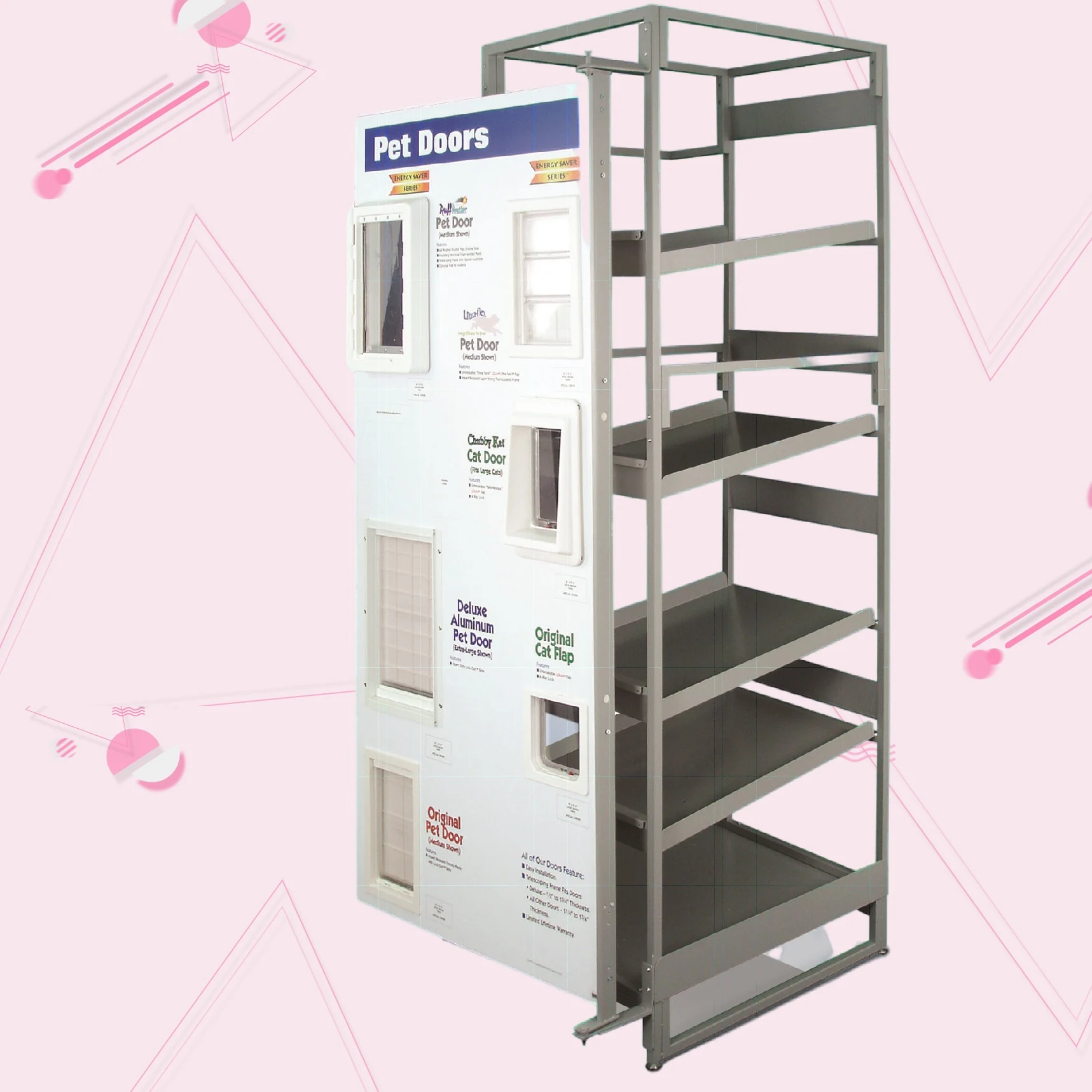 Custom Cat Dog Toys Shelves Retail Supermarket Cat Food Dog Food Floor Standing Pet Shop Display Pet Store   Display Stand