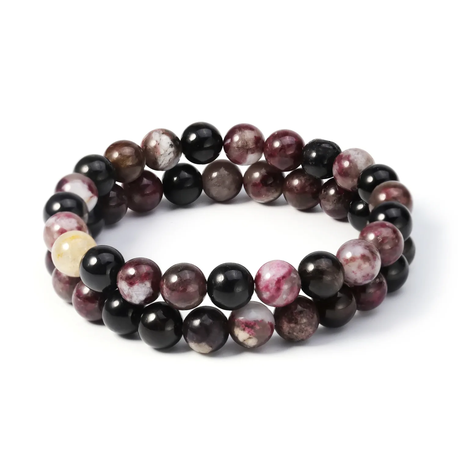 wholesale natural rock rainbow madical tourmaline beads bracelets crystal 8mm tourmaline Handmade Strand Stretchy Women Bracelet