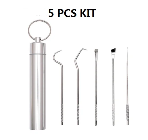 Portable dental care stainless easy take away steel toothpick