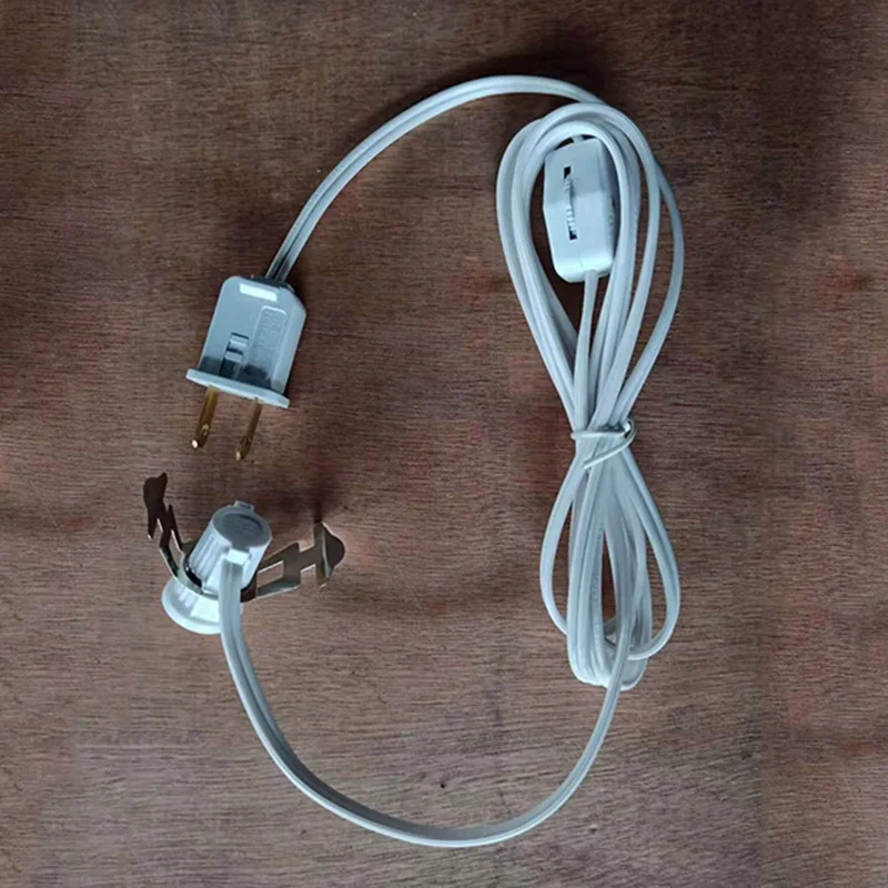 american us fused 2 pin plug E12 salt lamp with spring clips SPT-1 20awg power cords