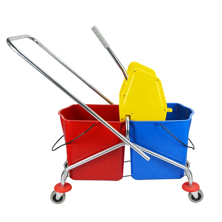 46L Double Mop Wringer Trolley with Side Press