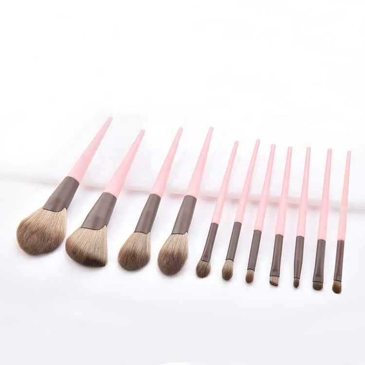 2020 amazon best sell professional pink blush makeup+brushes yellow natural hair makeup brushes