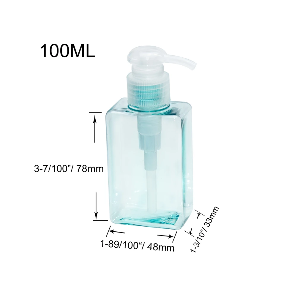 2Pcs 100ml Clear Recyclable Plastic Compression Bottle for Home Furnishing or Travel use and Shower Gel or Cosmetic Empty Bottle