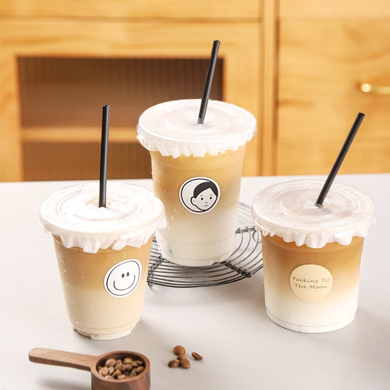 92/95/98 caliber disposable U-shaped clear pp plastic dabba cup vasos plastic juice drink cup boba bubble tea cups with lid