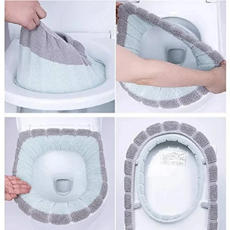 Toilet Seat Cover Thickened Kitted Toilet Mat Antifreeze Toilet Cover Soft Cartoon Seat Covers Bathroom Products