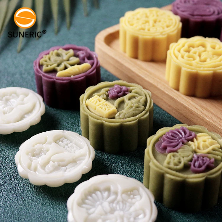 Plastic mooncake stamp mould moon cake press mold for Mid-autumu festival baking