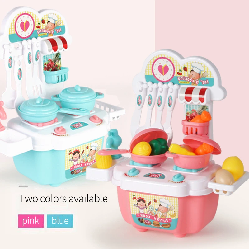 Wholesale Children Play House Plastic Mini Kitchen Educational Toys Kids Pretend Play Food With Games Set For Toddler Girls Gift