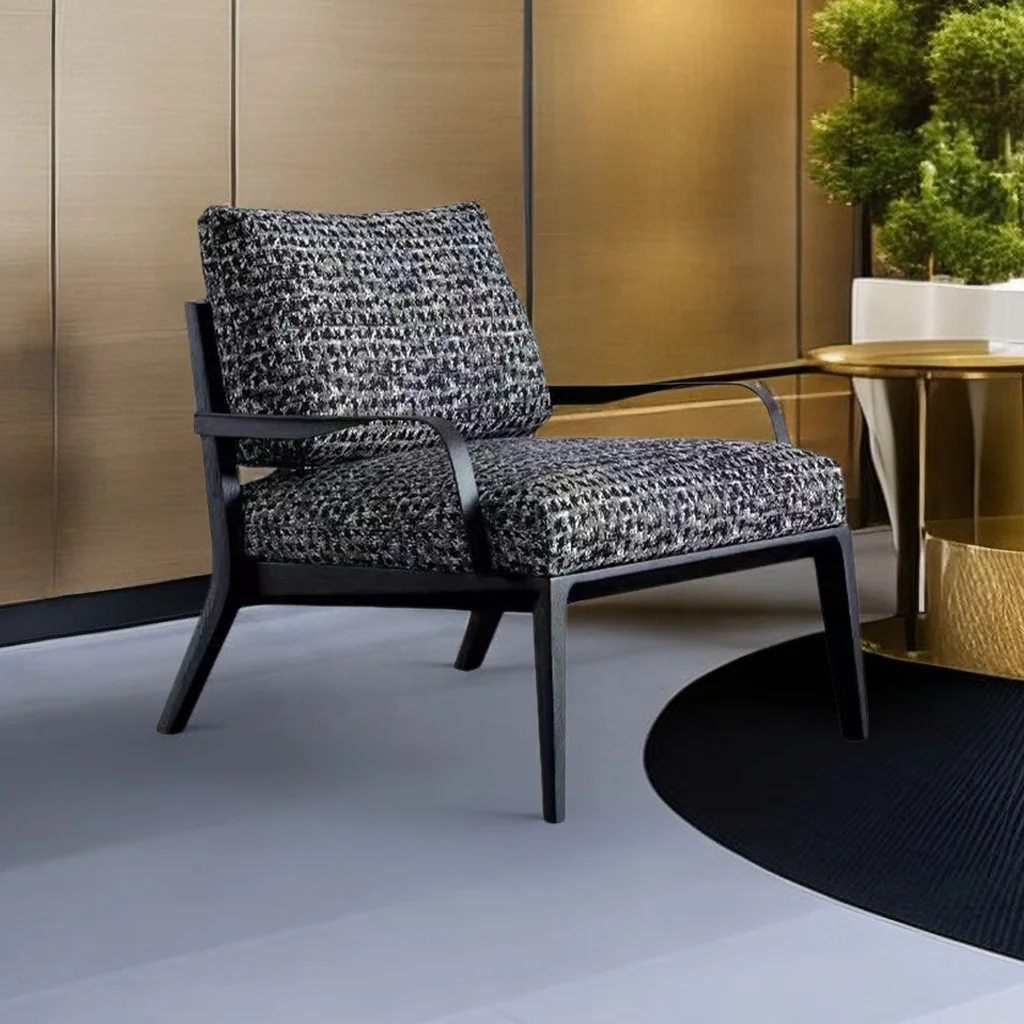 Italian Minimalist Carbon Steel Linen Single Person Sofa Chair Designer Leisure Armchair Home Furniture Living Room Hotel Club