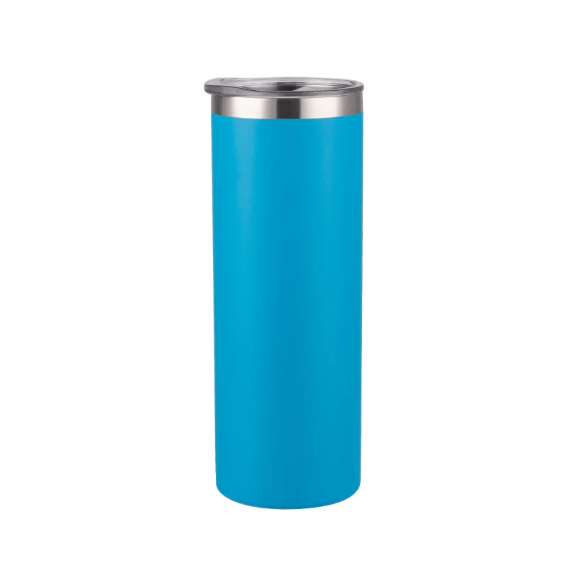 High Quality Stainless Steel Double Wall Straight Vacuum Cups 20oz Spray Coating Colorful Skinny Tumbler with Customize (VC034C)