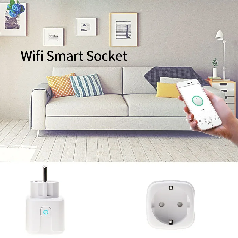 WiFi Smart Plug 16A EU With Power Monitor Functions Work With Alexa Google Assistant Tuya Smart Life App