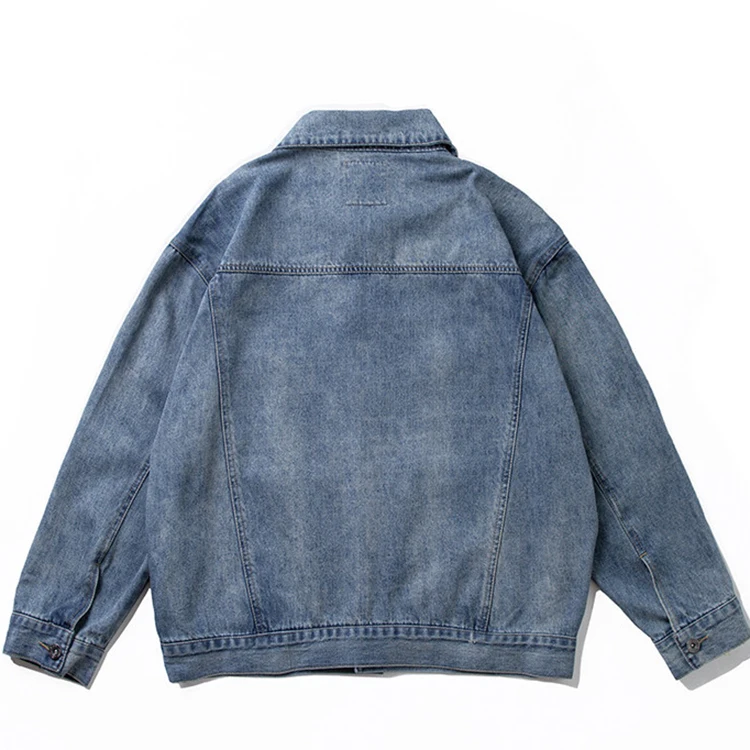Factory oem wholesale high quality men cotton custom embroidered wash denim jacket