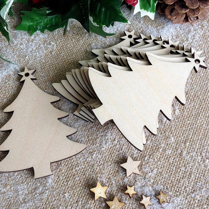 Indoor Home Hanging Tree Decor wooden unfinished sign hanging  christmas bauble blanks