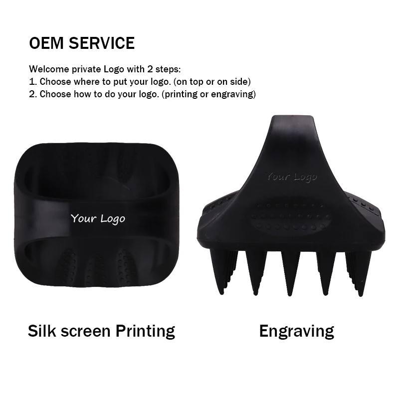 One-piece Solid Silicone Hair Shampoo Brush Mold-free Scalp Scrubber Head Scalp Massager for Healthy Hair Growth Dry Scalp