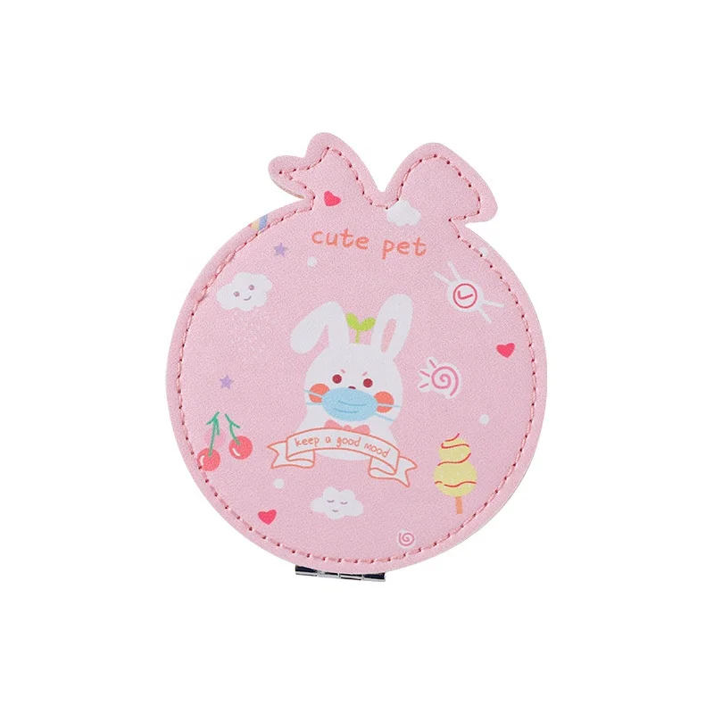 2023 Cartoon Lovely Two-sided Foldable Mirror Espejo De Maquillaje Plastic Makeup Mirror Girly Princess Kitty Cat Mirror