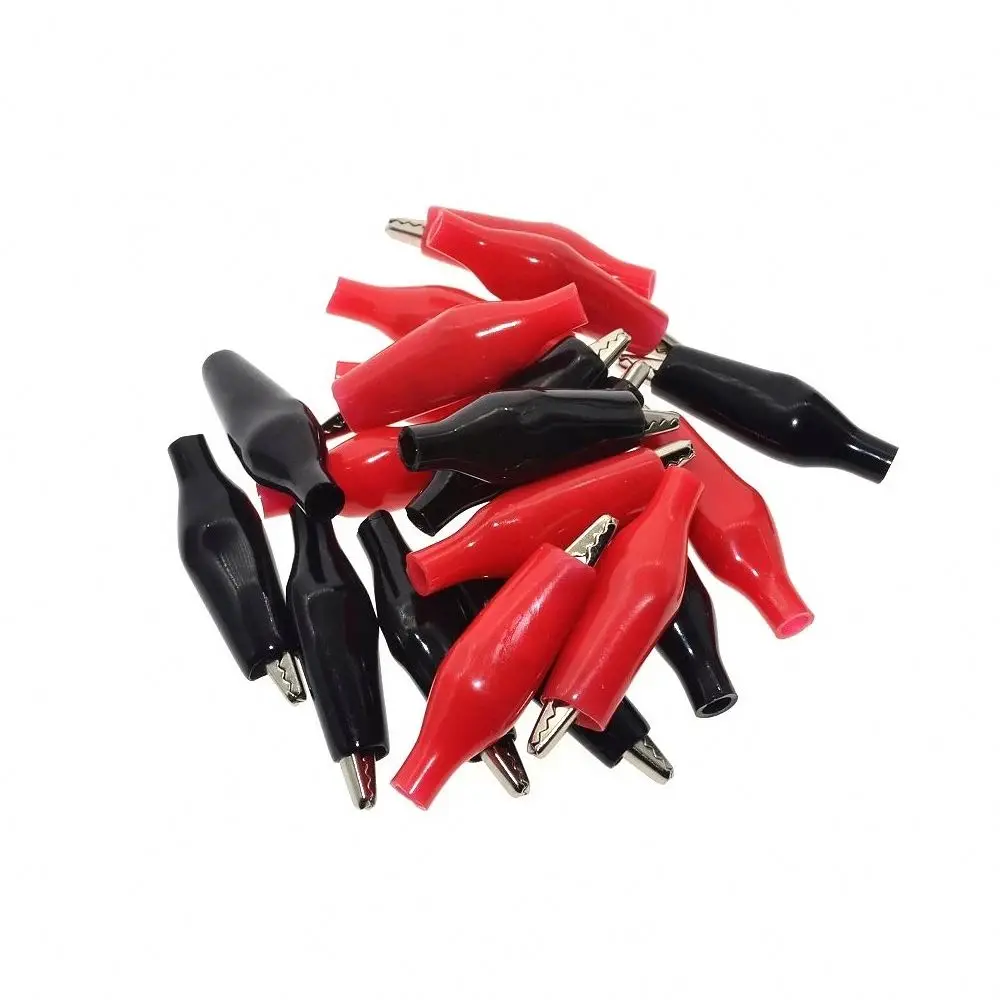 Металлический зажим типа крокодил G98, Электрический зажим типа крокодил для тестирования щупов, черного и красного цветов, 28 мм/35 мм/45 мм