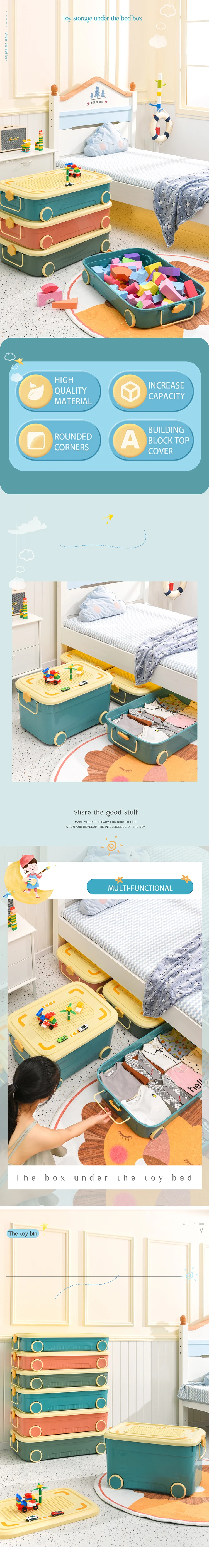 1 Plastic storage toy box 