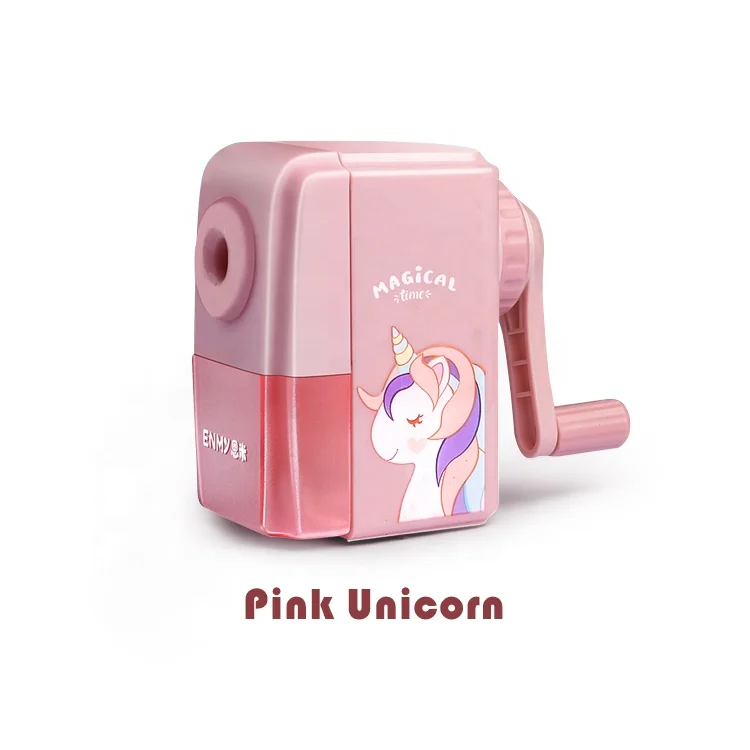 Large Children Kids School Student Cute Unicorn Girls Pink Hand-Operated Save Effort Pencil Sharpeners