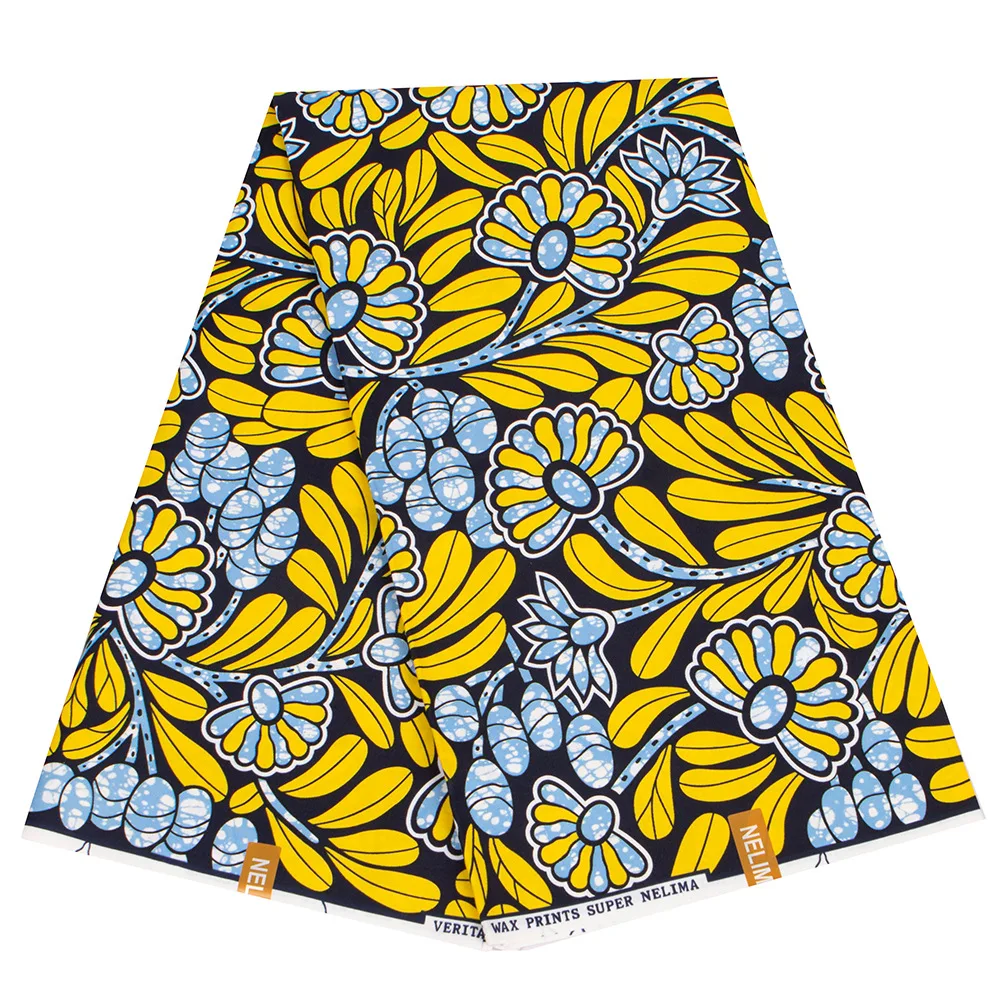 6 Yards Traditional African Clothing Batik Double Sided Polyester African Wax Printed Fabric