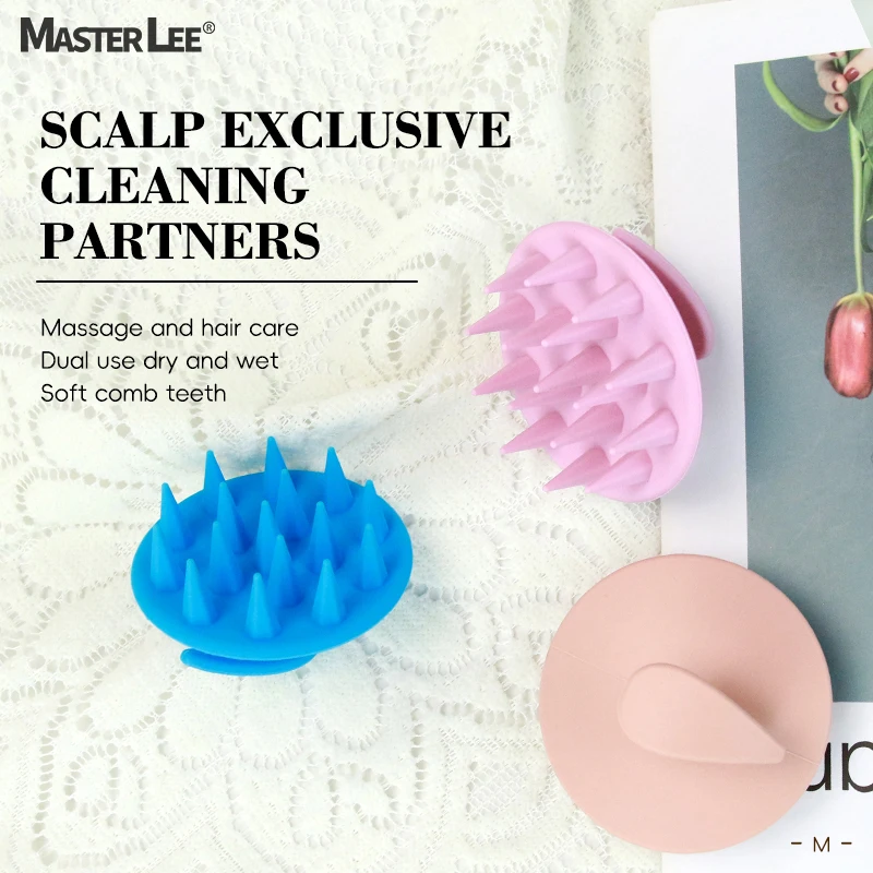 Masterlee Wholesale  One-Piece Silicone Hair Scalp Brush Soft Scalp Massage Men Women Shampoo Brush