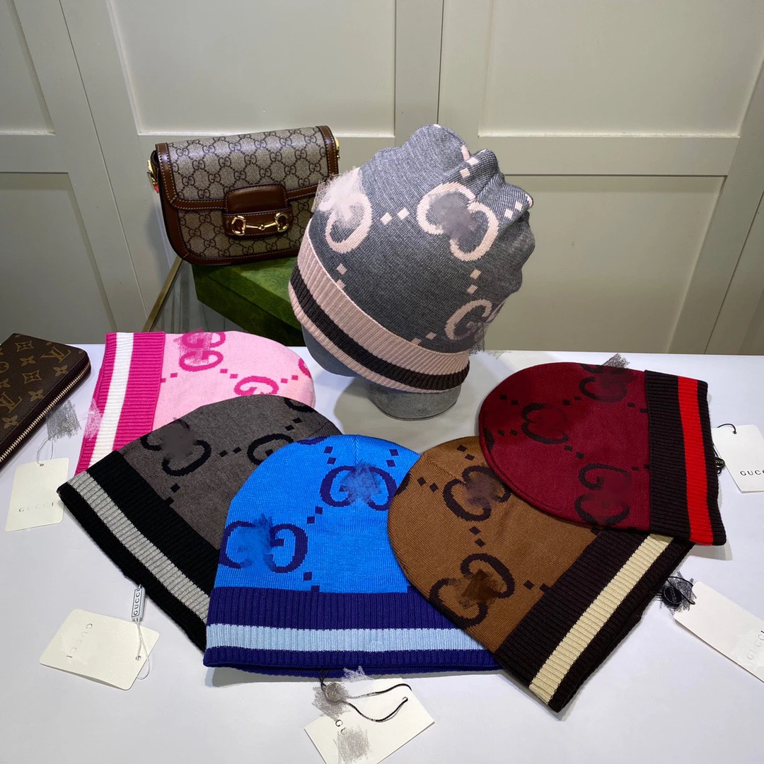 Low Moq High Quality Fashion Sports Gift Women Men Luxury Multi Brand Letter B G F Winter Knit Beanie Hats
